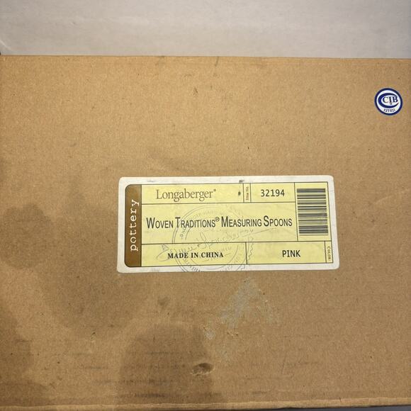 Longaberger Woven Traditions retired PINK 5-Pc Ceramic Measuring Spoon Set NIB - Picture 3 of 4